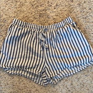 Blue and White Striped Shorts Sz M